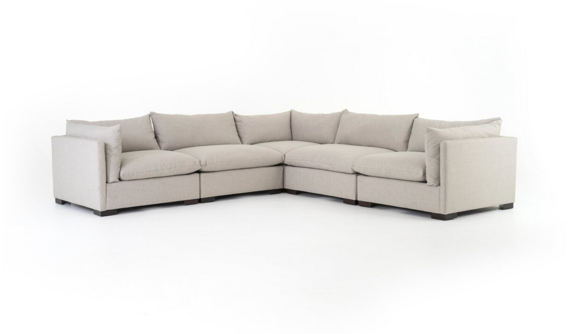 Blakeney 117" 5 Cushion Sectional - Sand Mist