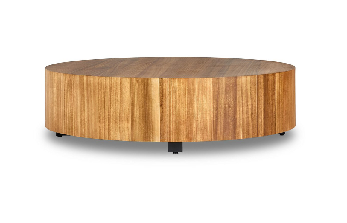 Nolan 55" Round Coffee Table - Natural Yukas Resin