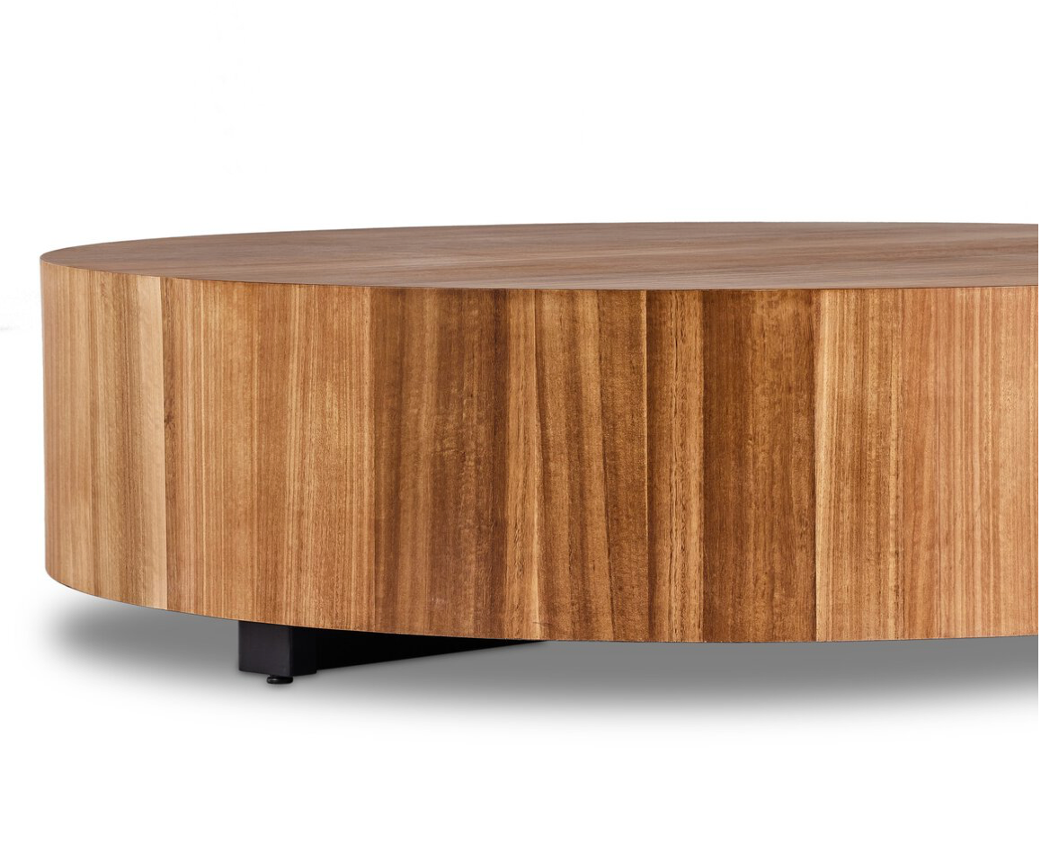 Nolan 55" Round Coffee Table - Natural Yukas Resin