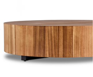 Nolan 55" Round Coffee Table - Natural Yukas Resin