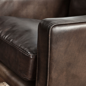 Chanise Top Grain Leather Club Chair - Cocoa