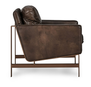 Chanise Top Grain Leather Club Chair - Cocoa