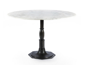 Elizabeth 48" Marble + Iron Round Dining Table