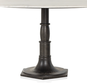 Elizabeth 60" Marble + Iron Round Dining Table