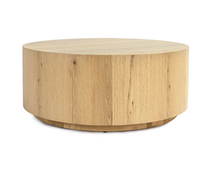 Dane 42" Round Oak Coffee Table Table - Light Natural