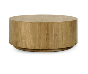 Dane 42" Round Oak Coffee Table Table - Medium Brown