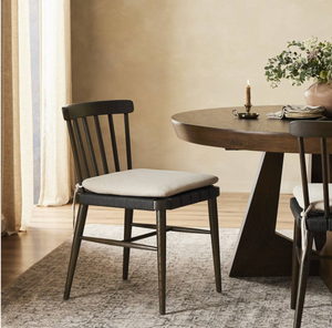 Crenshaw Dining Chair - Performance Linen + Black