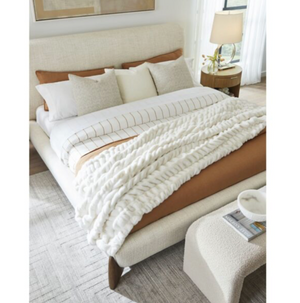 Crowly King Bed-Raw Sugar and Brushed Cypress