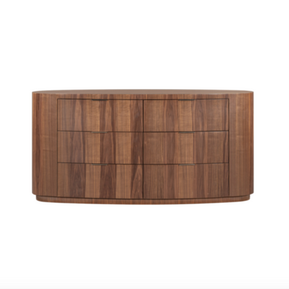 Constance 68" Six Drawer Oak Dresser- Brushed Cypress