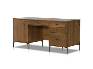 Easton 68" Executive Desk - Amber Oak