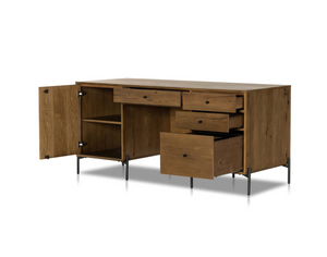 Easton 68" Executive Desk - Amber Oak