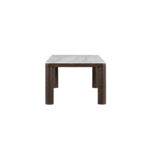 Dimetrie 95" Dining Table- Medium Cinder and Grecian White Marble