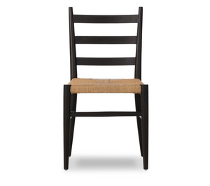 Aubrey Ladder Back Dining Chair - Ebony + Natural