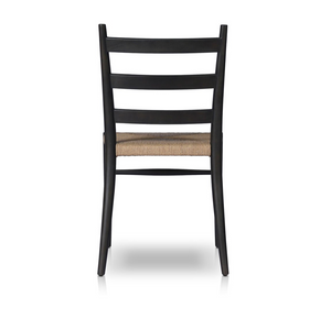 Aubrey Ladder Back Dining Chair - Ebony + Natural