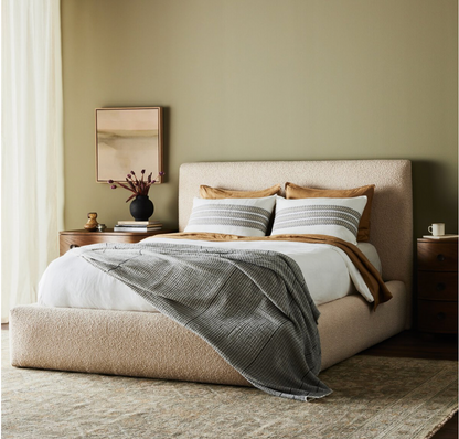 Analise 89" Upholstered King Bed - Performance Cream