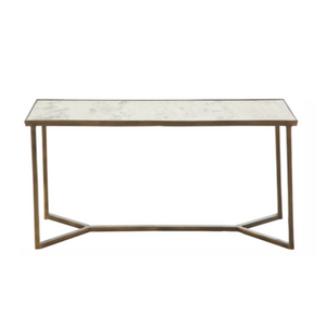 Kure Console Table- Cloud Marble and Gunmetal