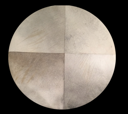 Palm Ottoman- Frosted Hide and Antique Brass