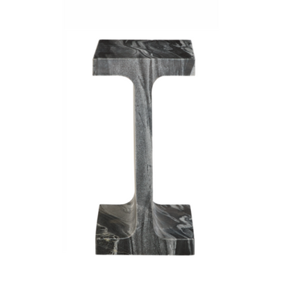 Solitaire End Table- Storm Cloud. Marble