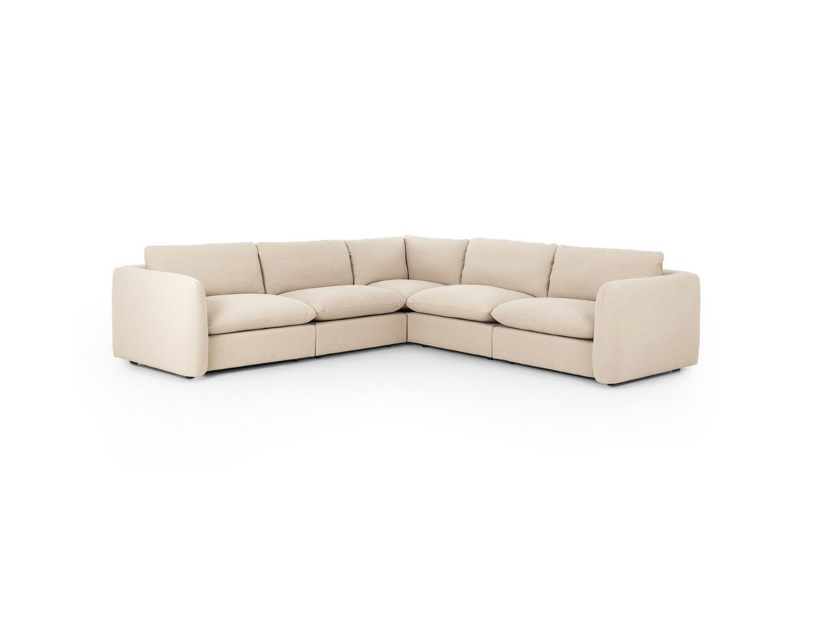 Fuentes 113" 5 Piece Sectional - Taupe