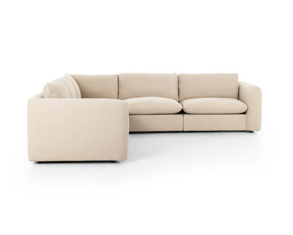 Fuentes 122" 5 Cushion Sectional - Performance Taupe Linen