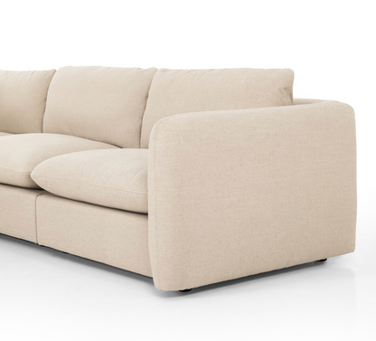 Fuentes 122" 5 Cushion Sectional - Performance Taupe Linen