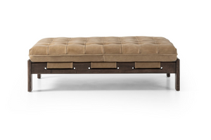 Hampton 50" Top Grain Leather Cocktail Ottoman - Palermo Drift