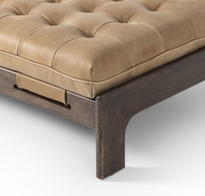 Hampton 50" Top Grain Leather Cocktail Ottoman - Palermo Drift