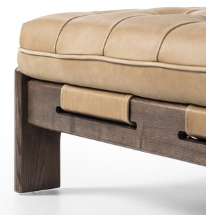 Hampton 50" Top Grain Leather Cocktail Ottoman - Palermo Drift