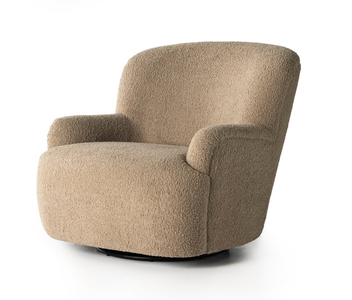 Kabir 35" Swivel Chair - Camel