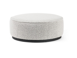 Johnna 36" Round Ottoman - Performance Knoll Grey Boucle