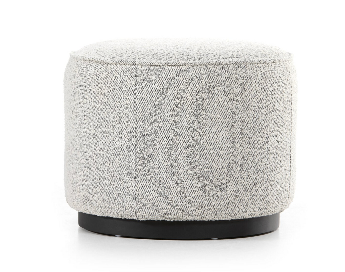 Johnna 22" Ottoman - Performance Knoll Grey Boucle