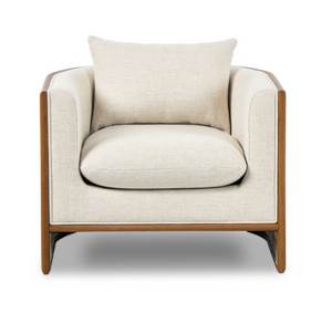 Jacqueline 32" Occasional Chair - Performance Cream + Natural Oak