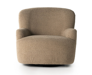 Kabir 35" Swivel Chair - Camel