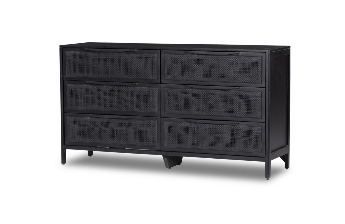 Marcelo 58" 6 Drawer Dresser - Black