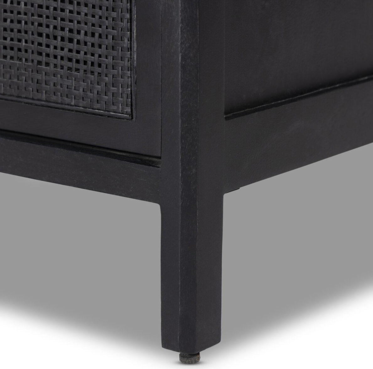 Marcelo 58" 6 Drawer Dresser - Black + Black Cane
