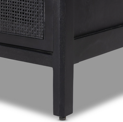 Marcelo 58" 6 Drawer Dresser - Black + Black Cane