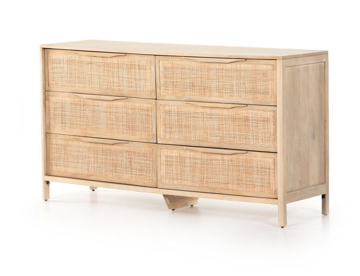 Marcelo 58" 6 Drawer Dresser - Mango Natural