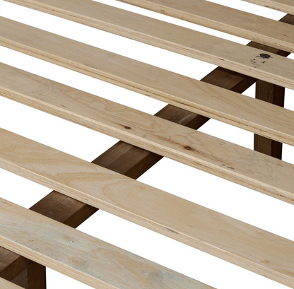 Maren 80" King Bed - Solid Ash + Sienna Leather