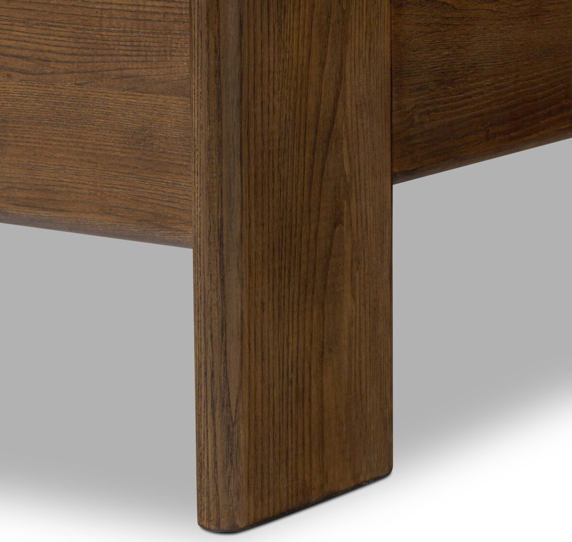 Maren 80" King Bed - Solid Ash + Sienna Leather