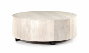 Nolan 40" Round Coffee Table - Bleached Spalted Primavera