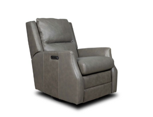 Princeton 37" Top Grain Leather Power Motion Recliner - Jersey Grey