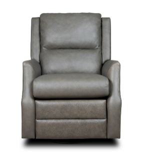 Princeton 37" Top Grain Leather Power Motion Recliner - Jersey Grey