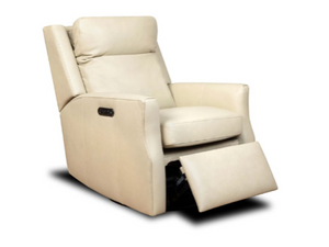 Yale 37" Top Grain Leather Power Motion Recliner - New Haven White