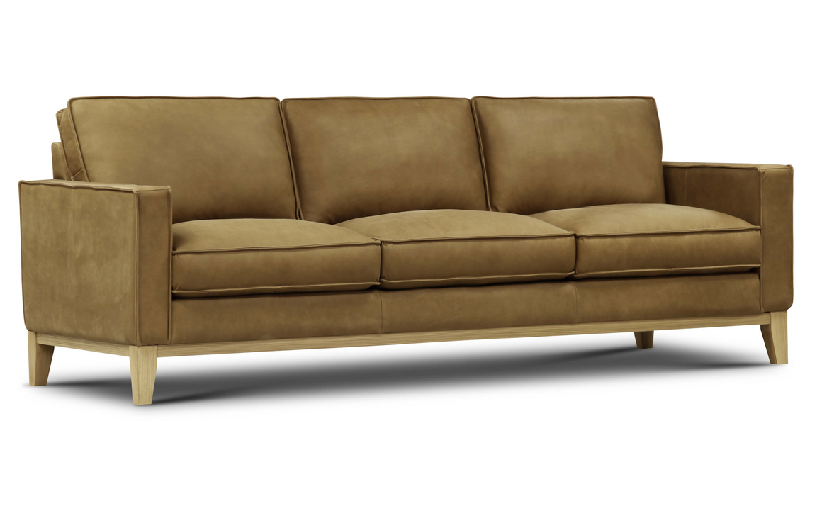 Willis 90" Top Grain Leather 3 Cushion Sofa - Napa Ranch