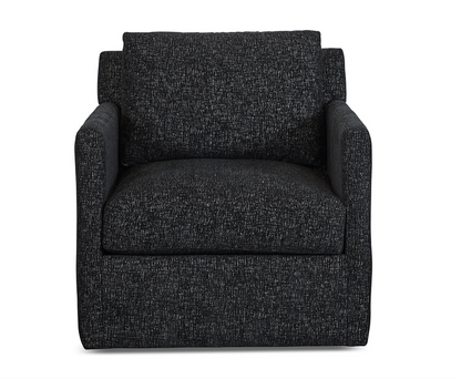 Marvin 31" Express Ship Top Grain Leather Swivel Chair - Taupe Leather