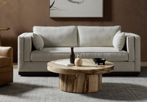 Nolan 40" Round Pedestal Coffee Table - Spalted Primavera