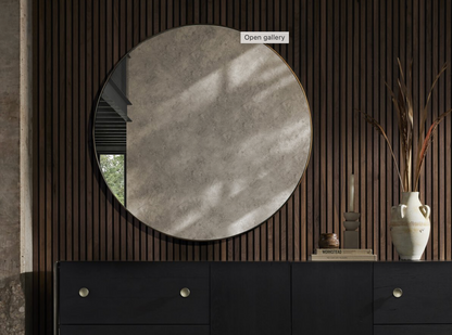 Georgia Round Mirror-Polished Brass
