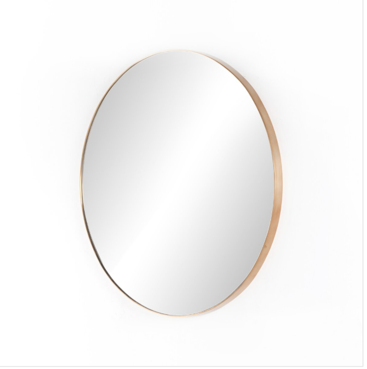 Georgia Round Mirror-Polished Brass
