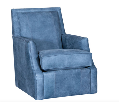 Davenport 30" Slope Arm Top Grain Leather Swivel Club Chair -  Ranchero Malt