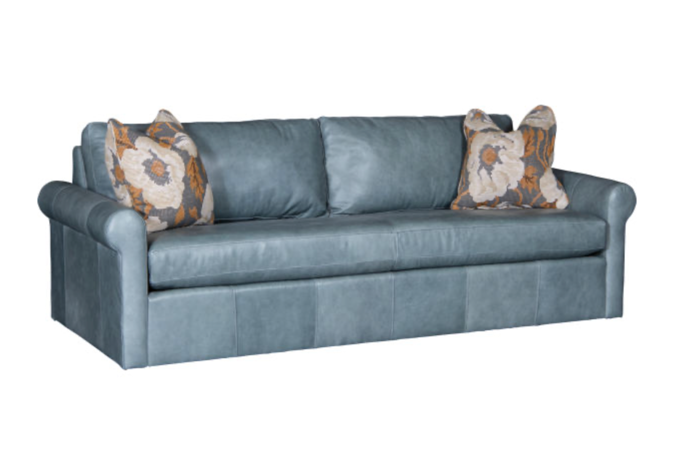 Roark 64" Rolled Arm 3 Cushion Top Grain Leather Loveseat - Tombstone Antique